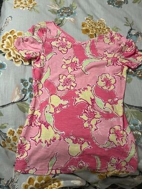 Lilly Pulitzer Hotty Pink Day Lilly Print Fitted Tee